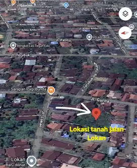 Tanah 1259m2 jl Duyung Nangka kota Pekanbaru bisa bagi hasil
