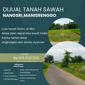 TANAH SAWAH STRATEGIS DEKAT RSI MANISRENGGO