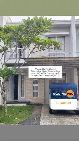 Turun Harga,Dijual/ Disewakan Rumah Siap Huni di Cibubur Country