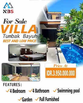 Dijual Villa Cantik Bernuansa Natural & Modern di Daerah Pererenan