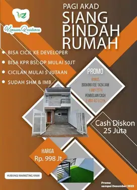 Rumah Siap Huni Premium & Minimalis Pagi Akad Siang Bisa Pindah Depok