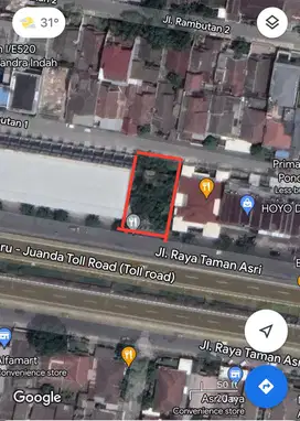 DIJUAL CEPAT TANAH 0 Jalan Raya Pondok Tjandra dkt MERR RUNGKUT SIER