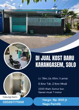 Rumah Kost Baru Solokota Dekat DPRD