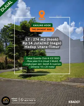 Kavling Hook 274 m² The Eminent dekat sekolah IPEKA BSD City
