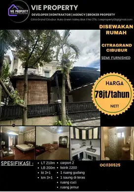 Di Sewakan Rumah Semi Furnish Cluster Favorite. CitraGran Cibubur.