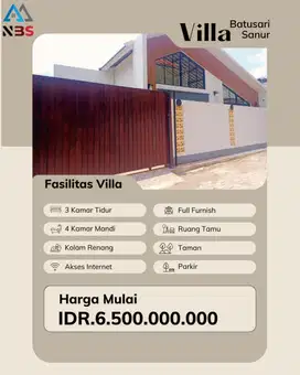 FOR SALE VILLA LANTAI 1 LOKASI SANUR