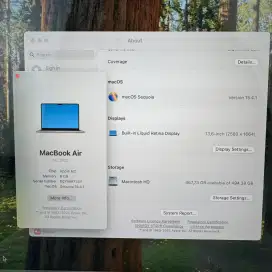 Macbook Air M2 Ram 8 Ssd 512 layar 13 inch lengkap full set Space grey