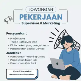 Loker Supervisor dan Direct Sales