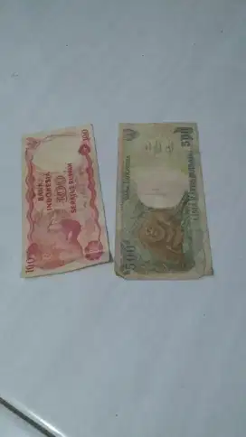 Jual uang kuno rp 100,-  Dan 500,--