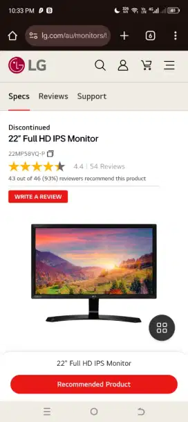 LG 22 Full HD IPS Monitor