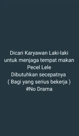 LoKer Warung Pecel Lele
