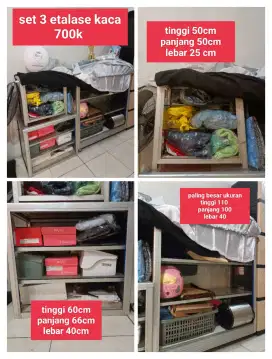 Edisi pindahan di jual set kaca etalase besar sedang dan kecil