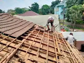 Bongkar atap lama dan pemasangan baja ringan