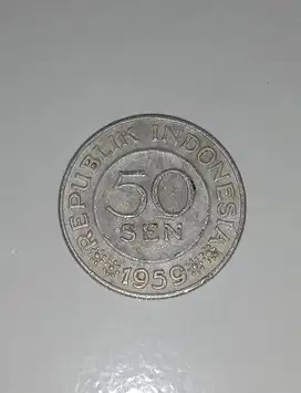 Uang kuno 50 sen, tahun 1959 republik indonesia
