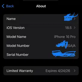 Iphone 16pro 128 pemakaian 1minggu Natural Titanium