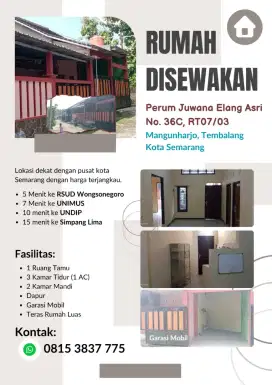 DISEWAKAN RUMAH DI TEMBALANG SEMARANG