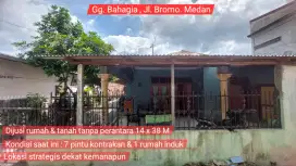 JUAL RUMAH DAN TANAH BERISI 7 KONTRAKAN DAN 1 RUMAH INDUK 14 x 38 M
