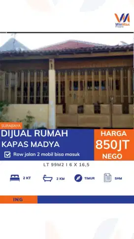 Dijual Rumah Kapas Madya SHM, LT 99 m², Row 2 Mobil, Harga 850 Jt Nego