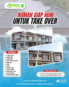 Tanpa BI Cheking,syarat KTP & DP sj, Siap huni, Take over