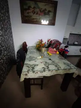 dijual set meja makan asli kayu jati