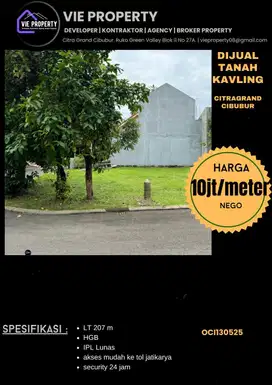 Tanah termurah di citra Grand BU