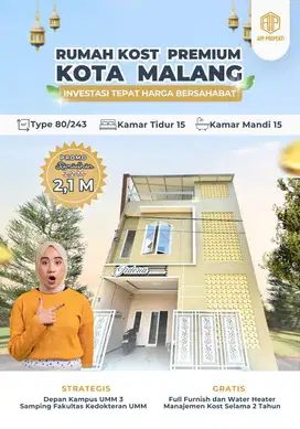 Rumah Kost dekat Kampus UB Kota Malang