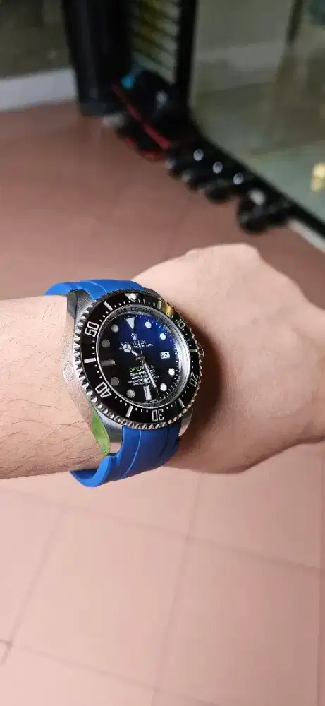 Dijual jam tangan Rolex deepsea Blue 2018 (simpanan)