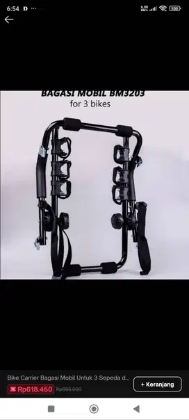 Bike Carrier BM 3203 Rak Gantungan di Mobil untuk 3 Sepeda Original