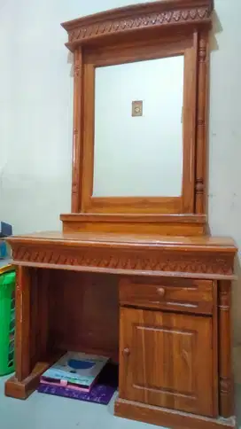lemari pakaian dan meja rias (kayu jati asli)