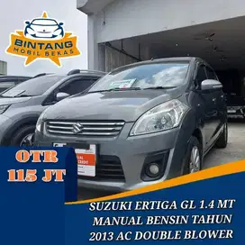 SUZUKI ERTIGA GL 1.4 MT MANUAL 1400 CC BENSIN TAHUN 2013 AC DOUBLE BLO