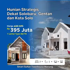 Rumahn 1 lantai dekat Solo baru di manang legal Shm