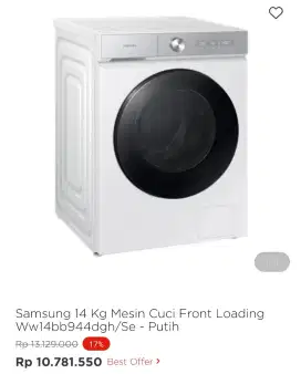 MESIN CUCI SAMSUNG FRONT LOADING WW14BB944DGH 14KG