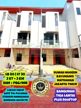 Rumah Millenial Matraman Jakarta Timur SHM PBGIMB Dekat Tol Pulomas