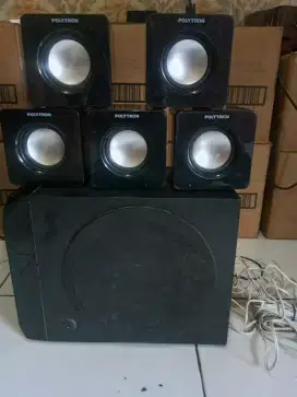 Home teater Polytron original 5 speker  1 subwofer  normal siap pakai
