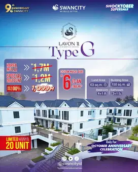 Jual Rumah Baru di Tangerang New City, 3 Lantai Mewah & Free PPN
