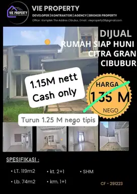 DIJUAL RUMAH SIAP HUNI DI CIBUBUR