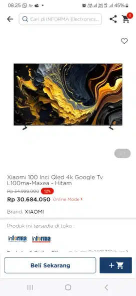 Xiaomi 100 inci qled 4k google tv L100ma