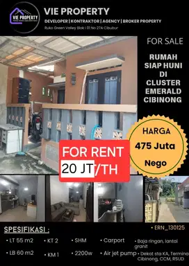 Disewakan murah di Emerald Cibinong rumah rapi siap huni