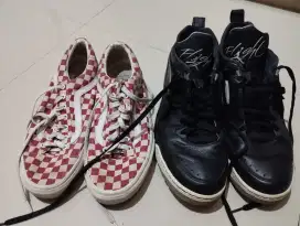 Vans chekboard dan Nike Aj flight
