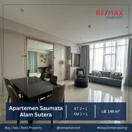 DIJUAL/DISEWA CEPAT APARTEMAN SAUMATA 3+1BR LANTAI RENDAH ALAM SUTERA
