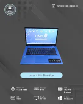 ACER A314-36M Blue INTEL Core i3-N305 RAM 8GB SSD 512GB