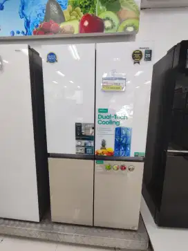 Kredit kulkas hisense SBS 670L KHAKI promo 0% dan gratis 1x cicilan