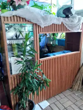 Etalase kayu jati asli
