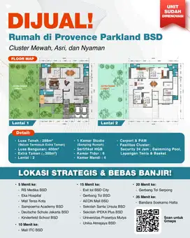 DIJUAL ! RUMAH EXCLUSIVE, Kawasan STRATEGIS Provence Parkland BSD