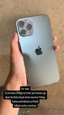 Iphone 12 Promax 256GB Inter imei seumur hidup aman gaakan ke blokir