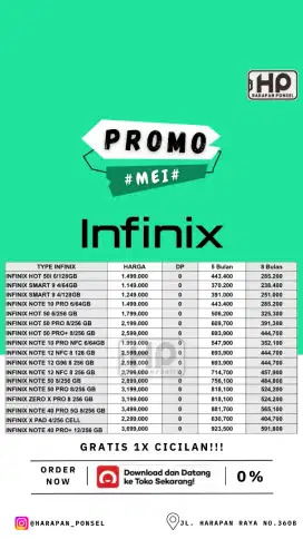 PROMO KREDIT INFINIX TANPA DP