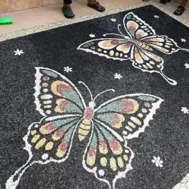Lantai batu sikat estetik