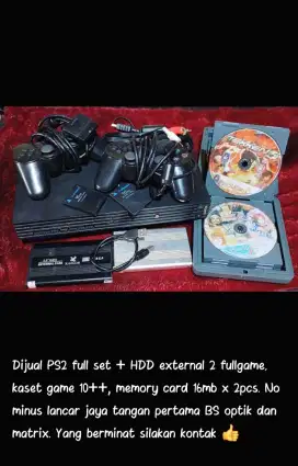 PlayStation 2 second full set tinggal main