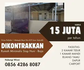 Dikontrakkan  Rumah Nyaman Minimalis Siap Huni
