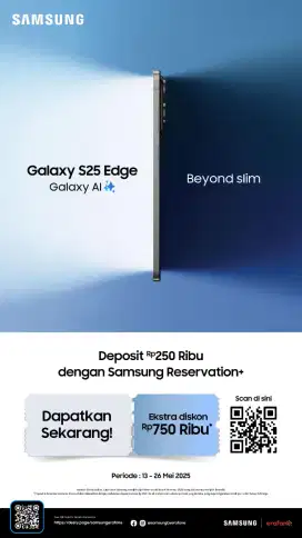 Pre order sekarang S25 Edge di samsung lampung city mall